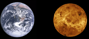 La Tierra y Venus